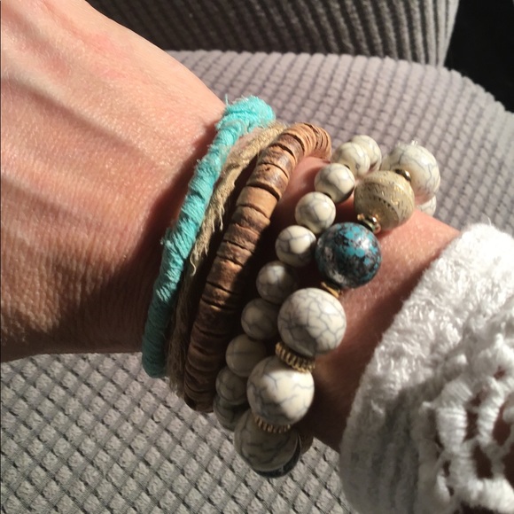 Hand Crafted Jewelry - Upcycled  boho stacking bracelets (5)
